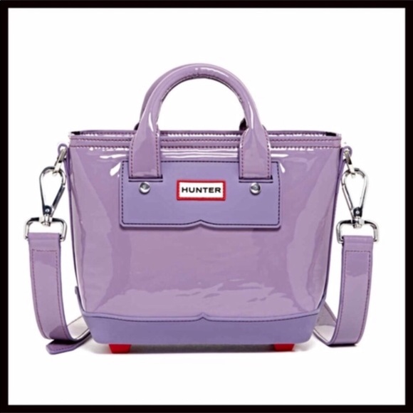 HUNTER ORIGINAL PATENT LEATHER CROSSBODY TOTE A3C - Picture 8 of 8